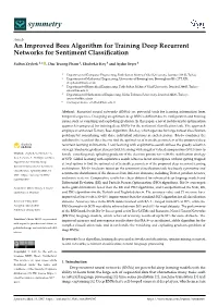 An Improved Bees Algorithm for Training Deep Recurrent Networks for Sentiment Classiﬁcation