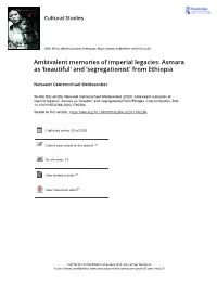 Asmara As ‘Beautiful' and ‘Segregationist' from Ethiopia