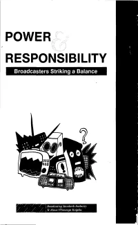BSA Attitudes Towards Good Taste and Decency in Broadcasting