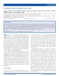 Congenital Corneal Clouding: a Case Series