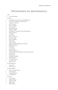 Department of Mathematics 1