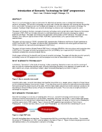 Introduction of Semantic Technology for SAS® Programmers Kevin Lee, Clindata Insight, Moraga, CA