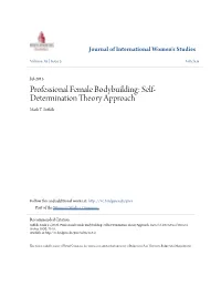 Professional Female Bodybuilding: Self- Determination Theory Approach Mark T