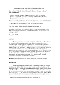 1 Raman Spectroscopy of Newberyite, Hannayite and Struvite. Ray L. Frost