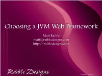 Choosing a JVM Web Framework