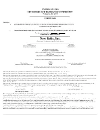 New Relic, Inc. (Exact Name of Registrant As Specified in Its Charter) ______Delaware 26-2017431 (State Or Other Jurisdiction of (I.R.S