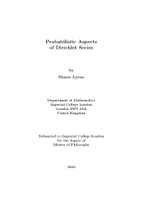 Probabilistic Aspects of Dirichlet Series