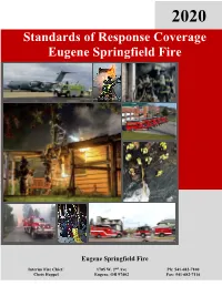 Standards of Response Coverage Eugene Springfield Fire