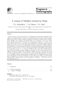 A Census of Meddies Tracked by Floats