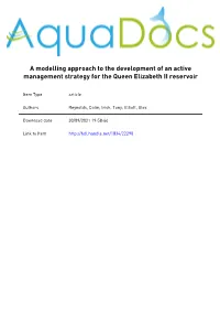 A Modelling Approach to the Development of an Active Management Strategy for the Queen Elizabeth II Reservoir