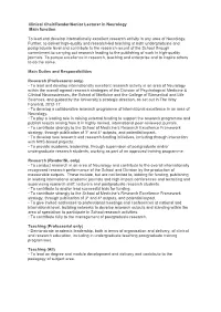 Clinical Chair/Reader/Senior Lecturer in Neurology Main Function