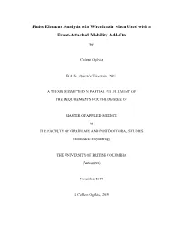 Finite Element Analysis of a Wheelchair When Used with a Front-Attached Mobility Add-On