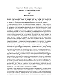 Rapport Des Chefs De Mission Diplomatiques De L'union