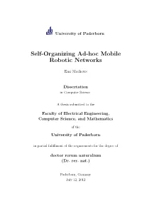 Self-Organizing Ad-Hoc Mobile Robotic Networks