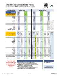 Valley Flyer Vermonter Schedule Overview