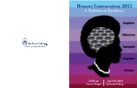 2015 Honors Convocation Program