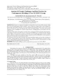 Analysis of Trends, Challenges and Best Practices in Contemporary Retailing:A Case of TESCO Group