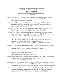 Bibliography on Corruption and Anticorruption Professor Matthew C