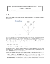 Class on Algorithmic Lower Bounds and Hardness Proofs, Lecture 11