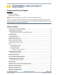 Compressed Gas Use Program