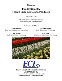 Fluidization XIV from Fundamentals to Products
