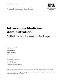 Intravenous Medicine Administration Self-Directed Learning Package