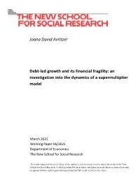 Joana David Avritzer Debt-Led Growth and Its Financial Fragility: An