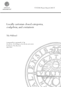 Locally Cartesian Closed Categories, Coalgebras, and Containers