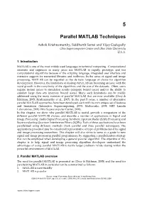Parallel MATLAB Techniques