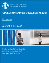 Program August 7-13, 2016