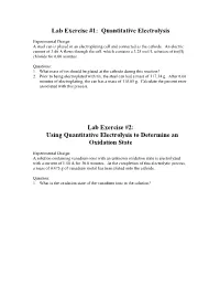 Quantitative Electrolysis