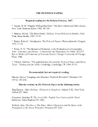 THE PICKWICK PAPERS Required Reading for the Dickens Universe