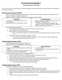 Airway Administration Luke Koester AT, ATC, EMT