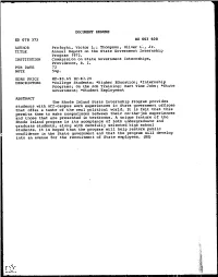 Annual Report on the State Government Internship Program 1972
