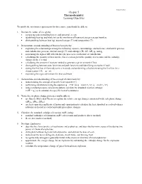 Chapter 5 Thermochemistry Learning Objectives ______