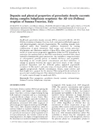 Deposits and Physical Properties of Pyroclastic Density Currents During Complex Subplinian Eruptions: the AD 472 (Pollena) Eruption of Somma-Vesuvius, Italy