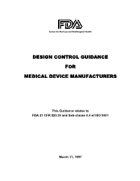 Design Control Guidance