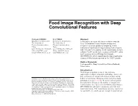 Food Image Recognition with Deep Convolutional Features