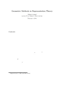 Geometric Methods in Representation Theory