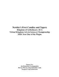 Newbie's First Candles and Tapers