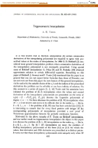Trigonometric Interpolation
