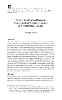 Understanding Poverty Dynamics in Nebbi District, Uganda