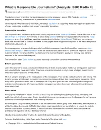 What Is Responsible Journalism? (Analysis, BBC Radio 4)