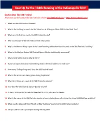 104Th Running Activity Questions