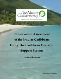 Conservation Assessment of the Insular Caribbean Using the Caribbean Decision Support System, Technical Report, the Nature Conservancy
