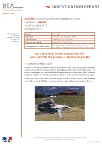 Loss of Control in Yaw During Take-Off, Collision with the Ground, in Sightseeing Flight