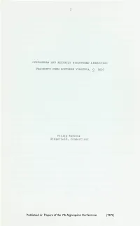 Ocanahowan and Recently Discovered Linguistic