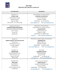 PGA TOUR 2020-2021 Open Qualifier Contact List