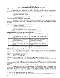 Surveying – I Unit I Indroduction and Chain Surveying 1