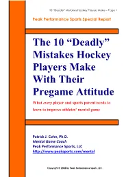 10 Pre-Game Mistakes